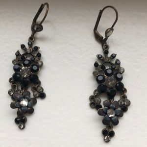 Vintage Michal Negrin chandelier earrings. Sweet floral motif!